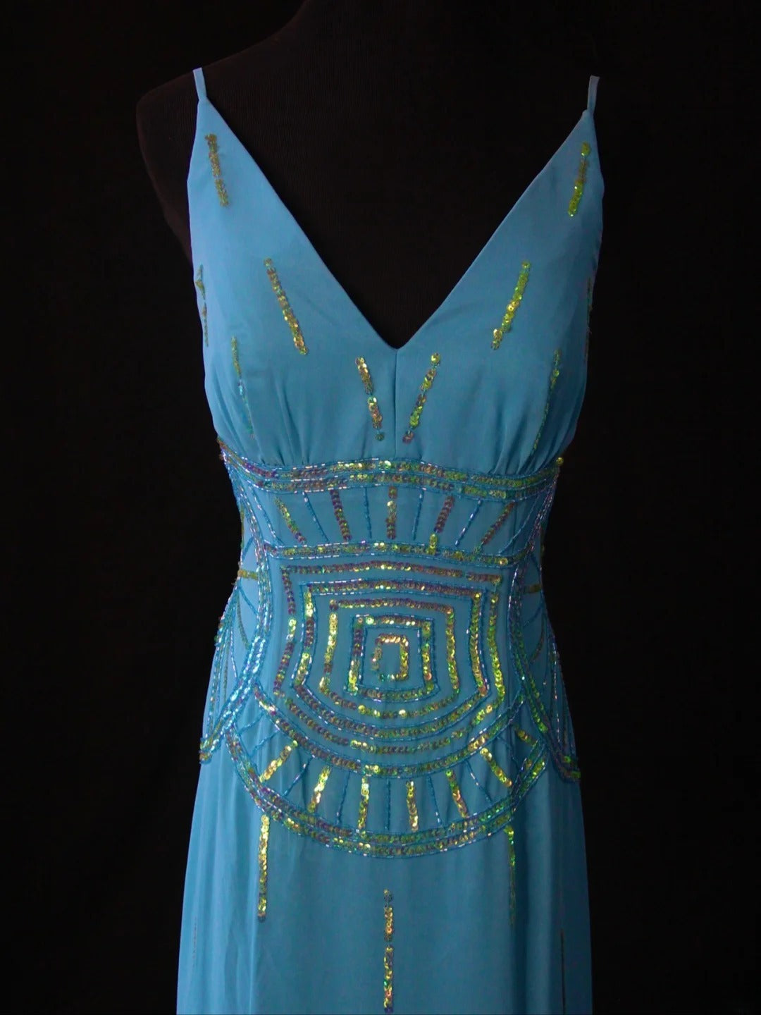 Vintage Mermaid V Neck Royal Blue Chiffon 90s With Beadings Prom Max Dresses Inspo 19th Birthday Outfit Formal Dress For Women AS483