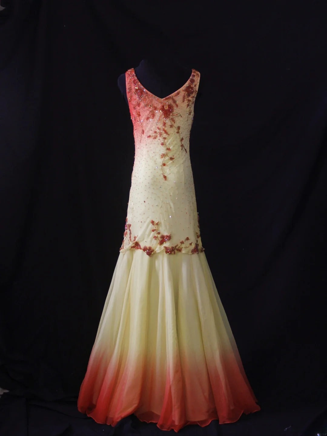 Vintage Mermaid V Neck Chiffon 70s With Beadings Yellow Prom Max Dresses Inspo 19th Birthday Outfit Formal Dress For Women AS493