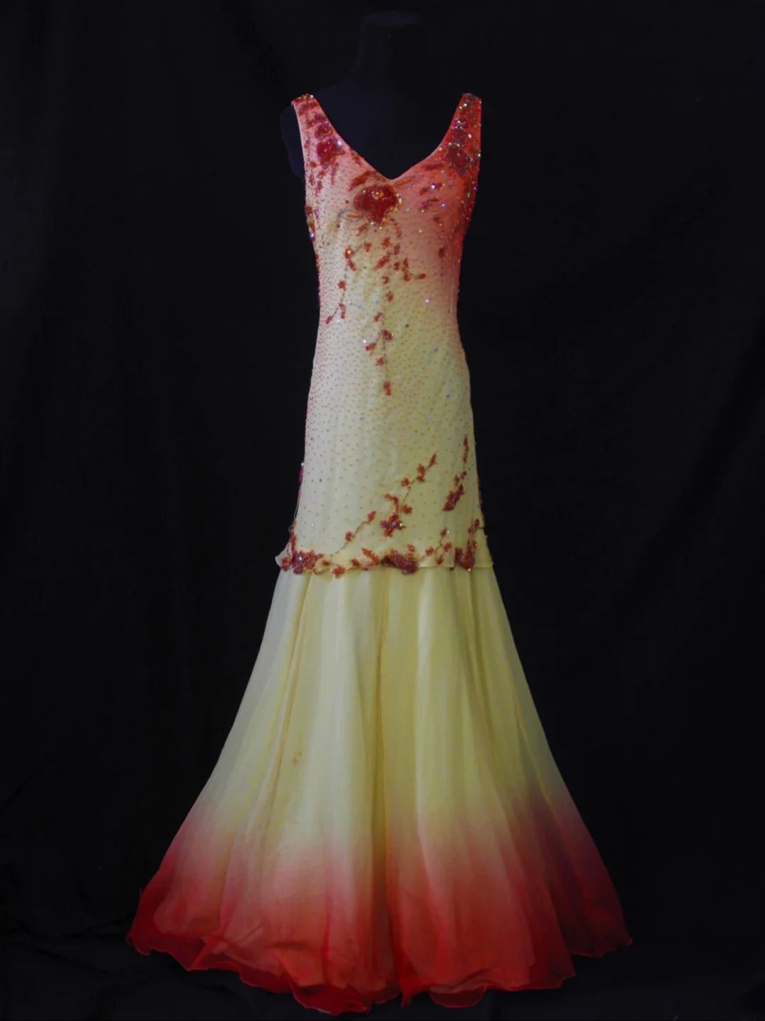 Vintage Mermaid V Neck Chiffon 70s With Beadings Yellow Prom Max Dresses Inspo 19th Birthday Outfit Formal Dress For Women AS493