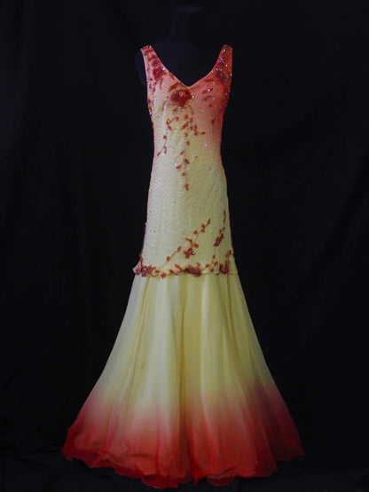 Vintage Mermaid V Neck Chiffon 70s With Beadings Yellow Prom Max Dresses Inspo 19th Birthday Outfit Formal Dress For Women AS493