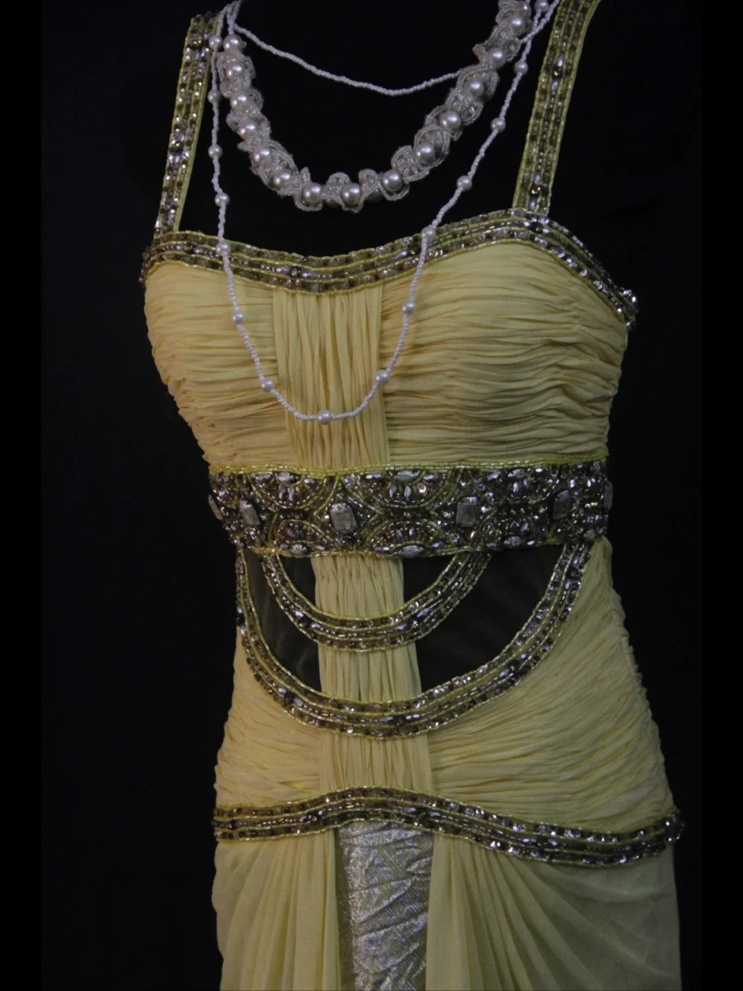 Retro 1950s Mermaid Straps Yellow Chiffon With Silver Beads Long Prom Dresses Inspo 22th Birthday Outfit Formal Dress AS500