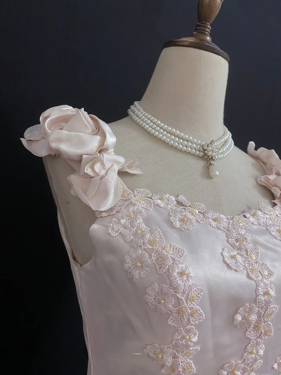 Princesses Fairytale Ball Gown Straps Sweetheart Pink Lace Long Quince Dress Quinceanera Dresses Formal Birthday Outfits RB7963
