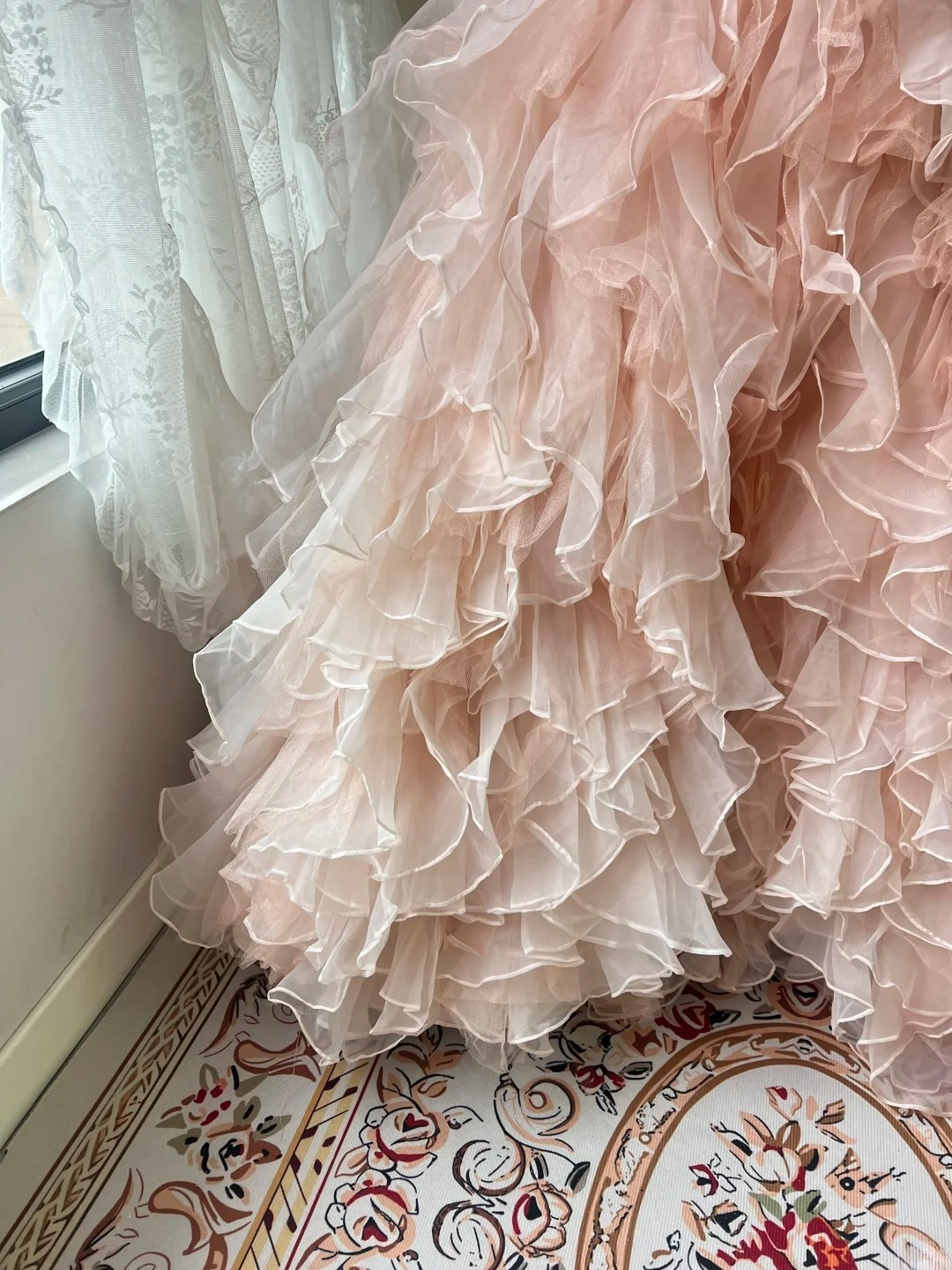 Sweet 16 Quinceanera Kleid Ballkleid Herzausschnitt Pink mit gestuften Lagen Geburtstagsparty Kleid RC0824