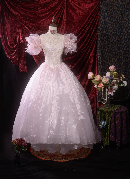 Süßes Ballkleid aus rosa Tüll mit gerüschtem langem Rock für den 15. Geburtstag, formelles Kleid RB8653