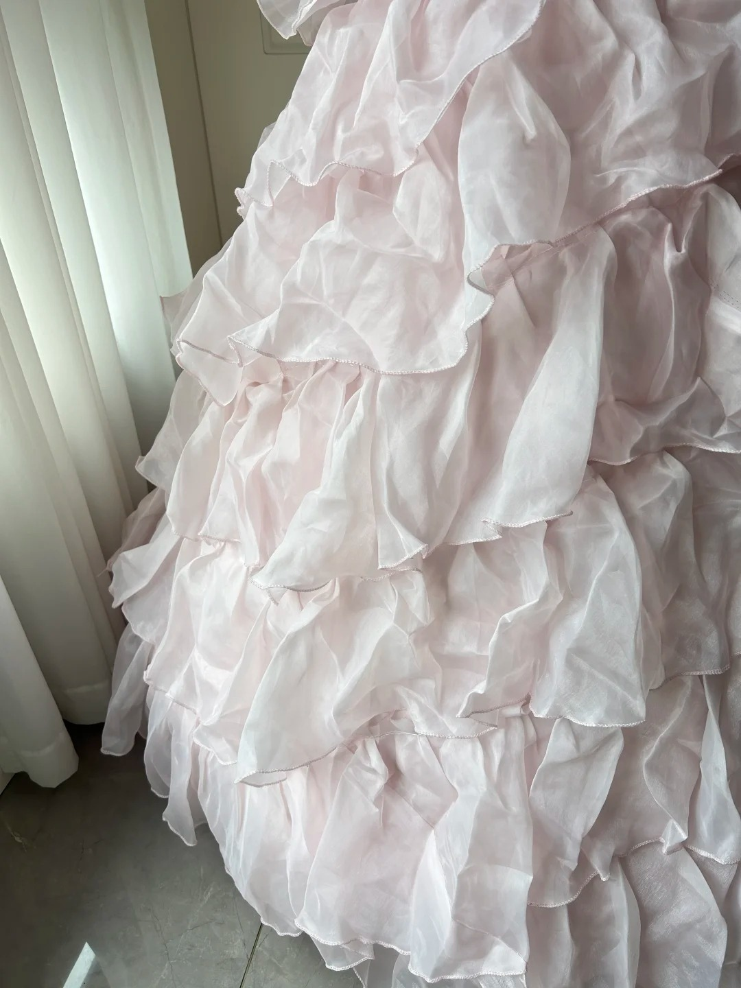 Sweet 16 Quinceanera Dress Ball Gown Strapless Light Pink With Tiered Layers Beaded 16th Birthday Party Gown RC0929