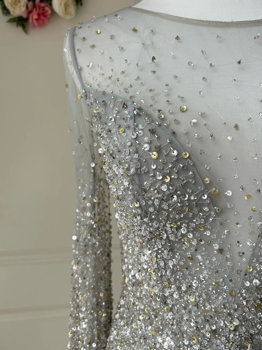 Prom Dresses ideas Mermaid Beautiful Scoop Silver Gray Long Formal Party Gown 8th Grade Dress RC0930