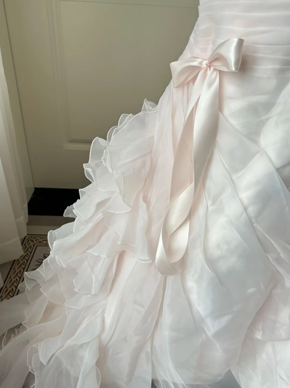 Prom Dresses ideas Mermaid Beautiful Sweetheart Pink Ruffled Long Formal Party Gown 8th Grade Dress RC0931