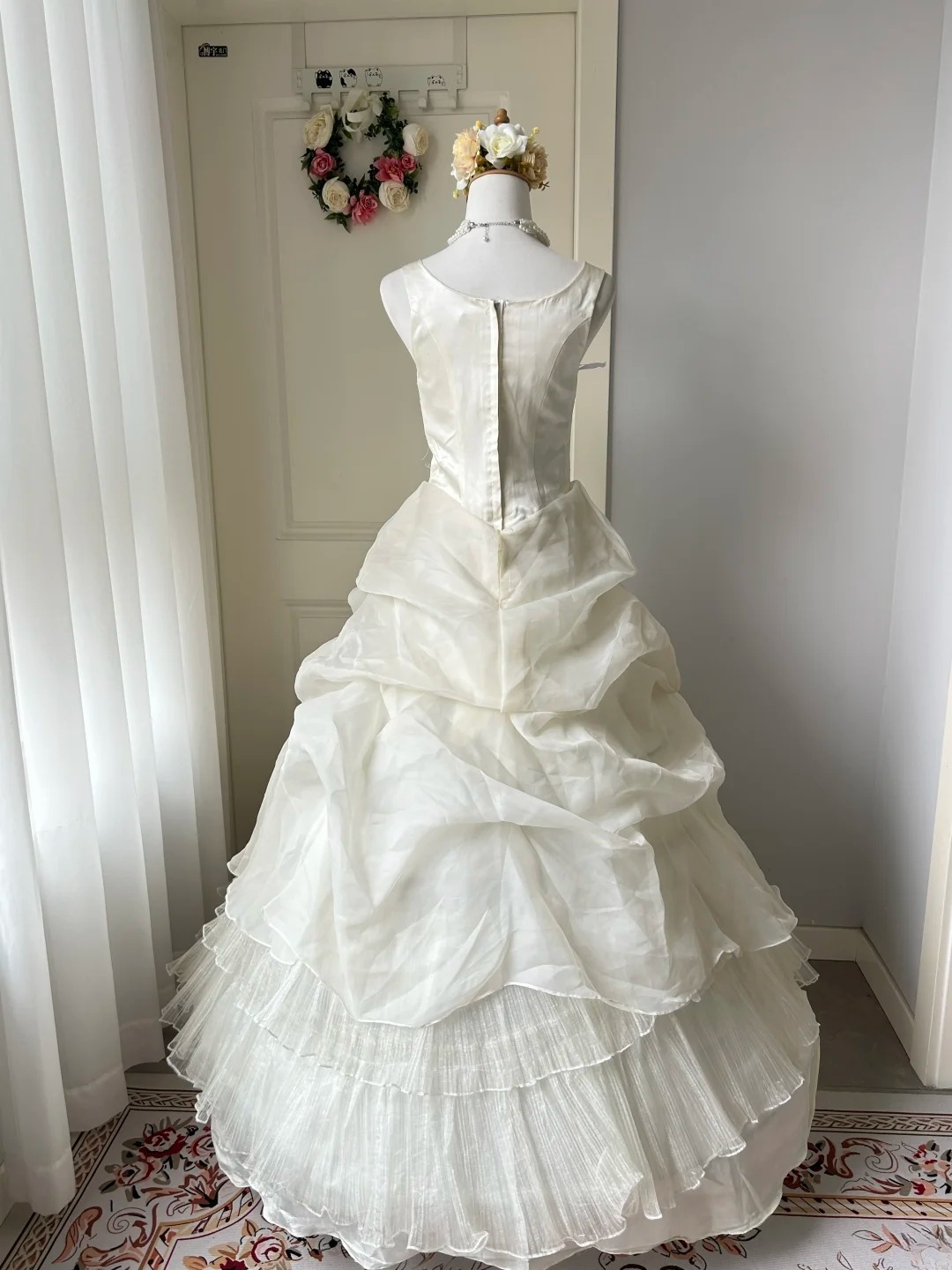 Sweet 16 Quinceanera Dress Ball Gown Sweetheart White With Tiered Layers 16th Birthday Party Gown RC0941