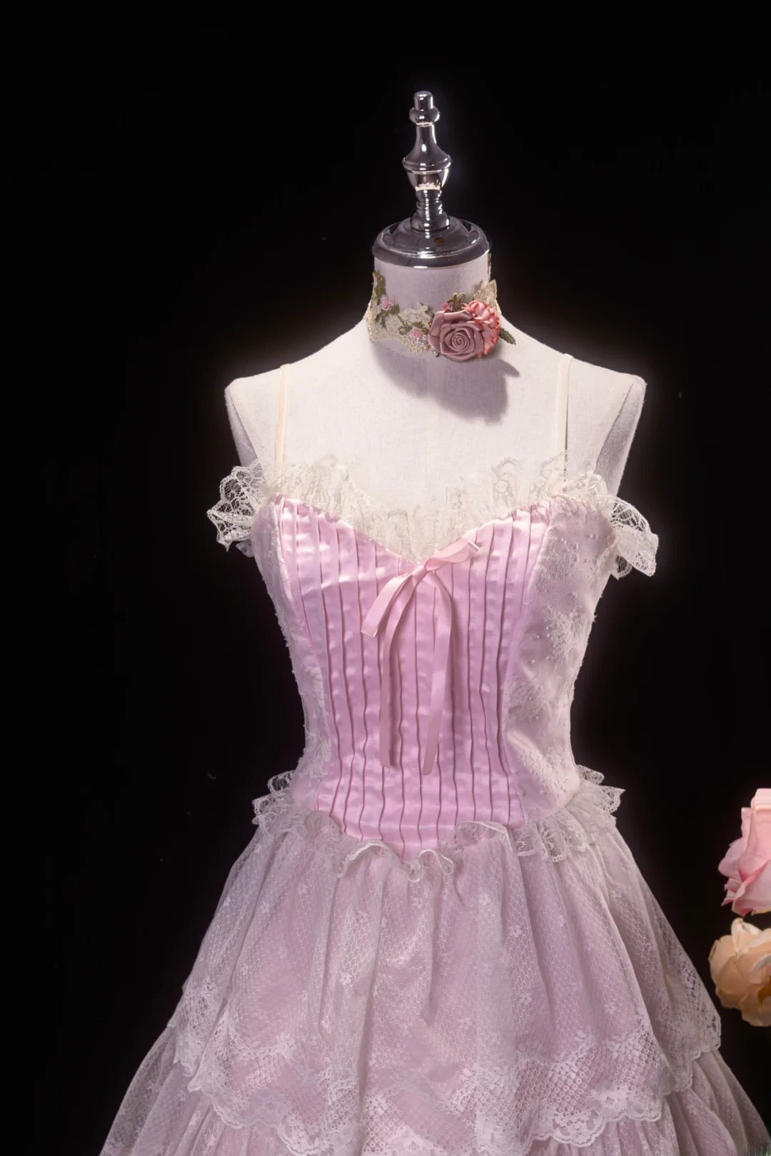 Pretty Ball Gown Straps Pink Quinceanera Dresses With Tiered For Sweet 15 Anos Celebration Birthday Formal Gown RB8779