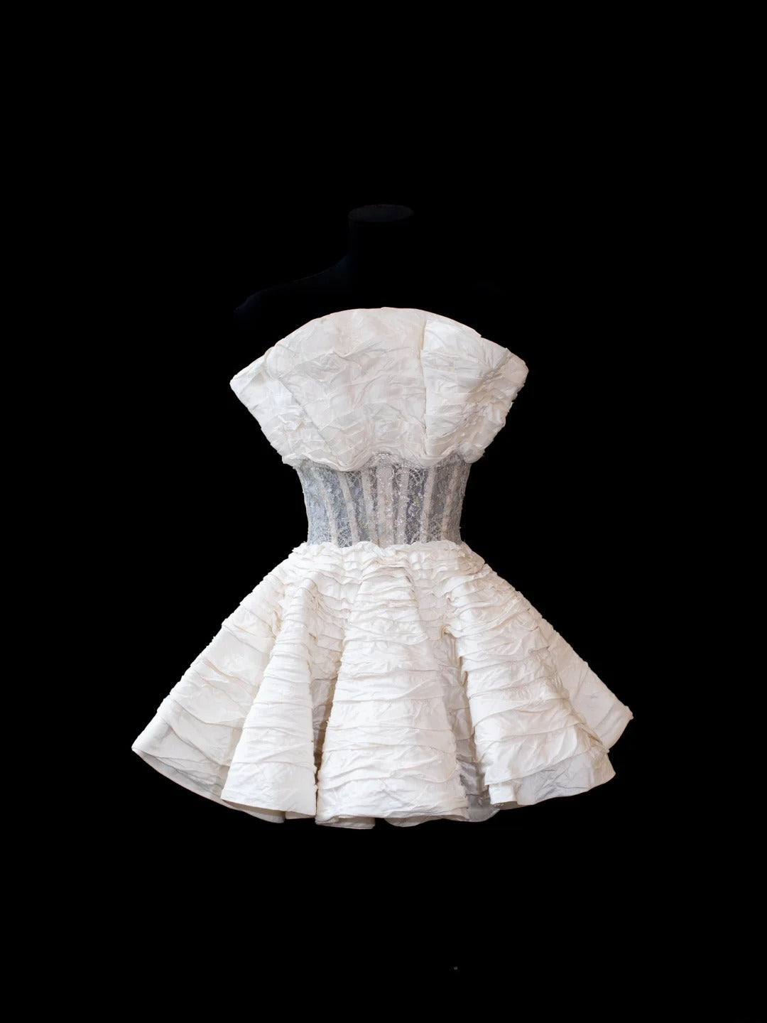 Elegantes, trägerloses Ballkleid aus Satin mit Stufenrock, kurzes Kleid für den 16. Geburtstag, Cocktailkleid AS591