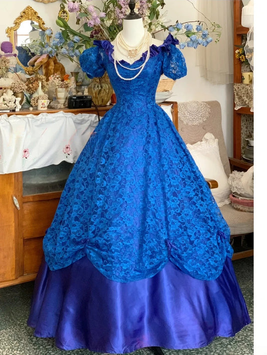 Sweet 16 Dress Ball Gown Sweetheart Royal Blue Lace With Sleeves Vestido De 15 Sweet Sixteen Dress RB9607