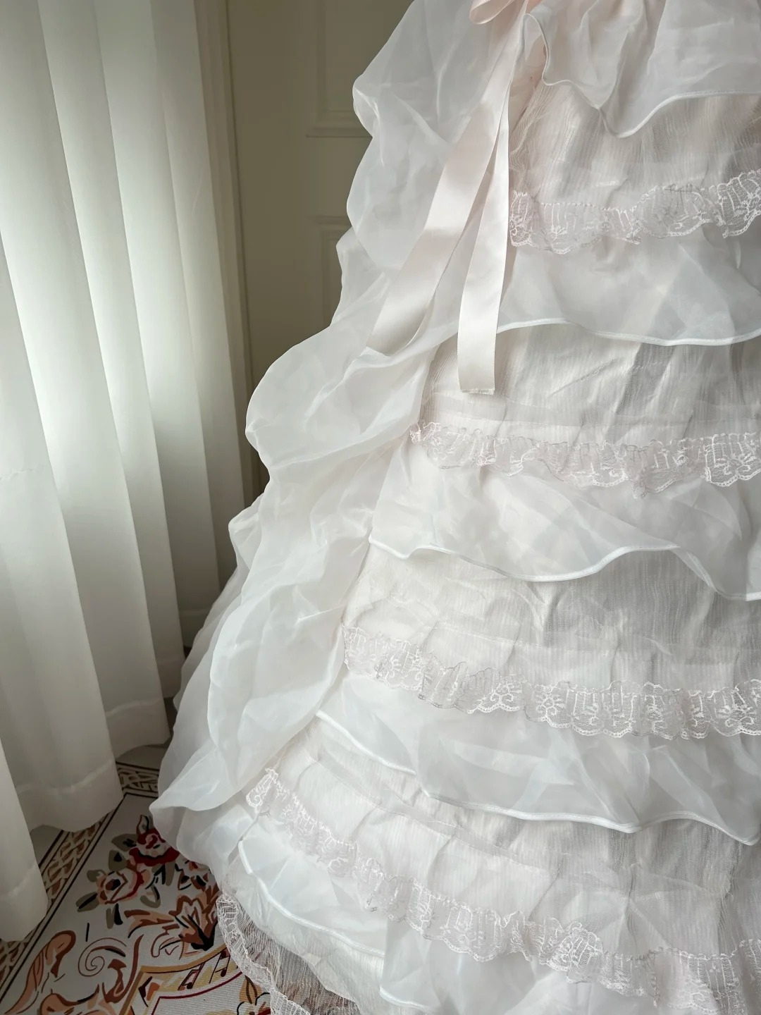 Sweet 16 Quinceanera Dress Ball Gown Strapless Light Pink With Tiered Lace 16th Birthday Party Outfit RC0952