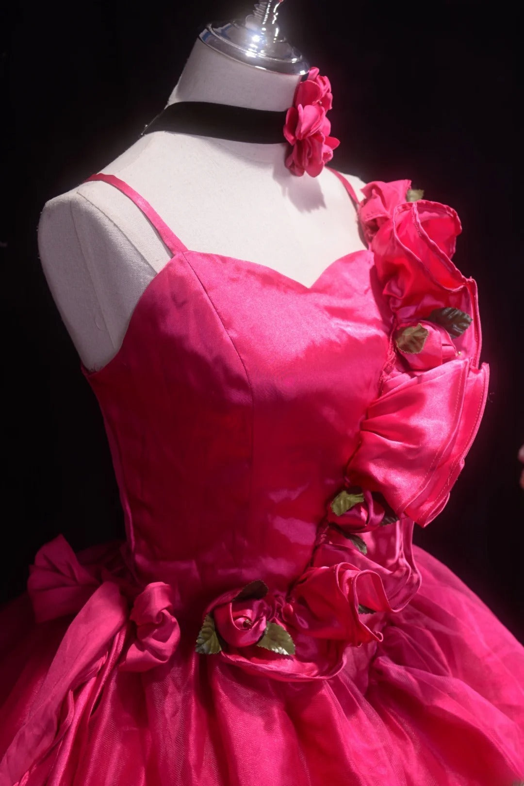 Pretty Ball Gown Hot Pink Quinceanera Dresses With Flowers For Sweet 15 Anos Celebration Birthday Formal Gown RB8783