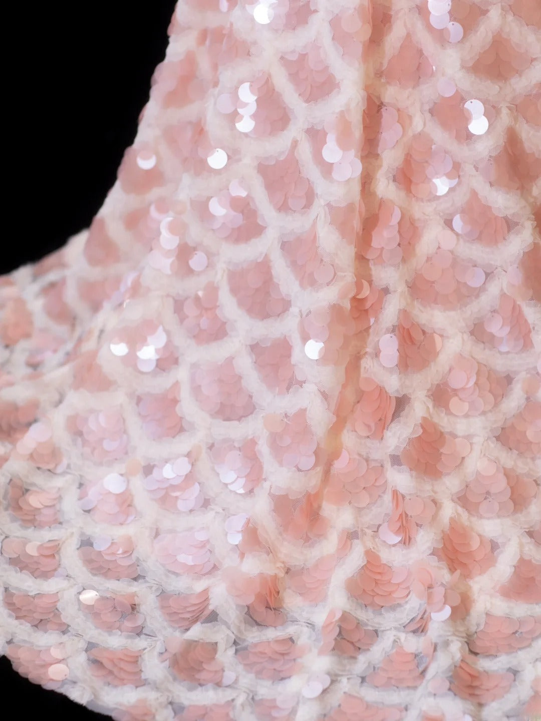 Robe de soirée longue élégante à sequins roses, décolleté en cœur et fente, style sirène, AS601