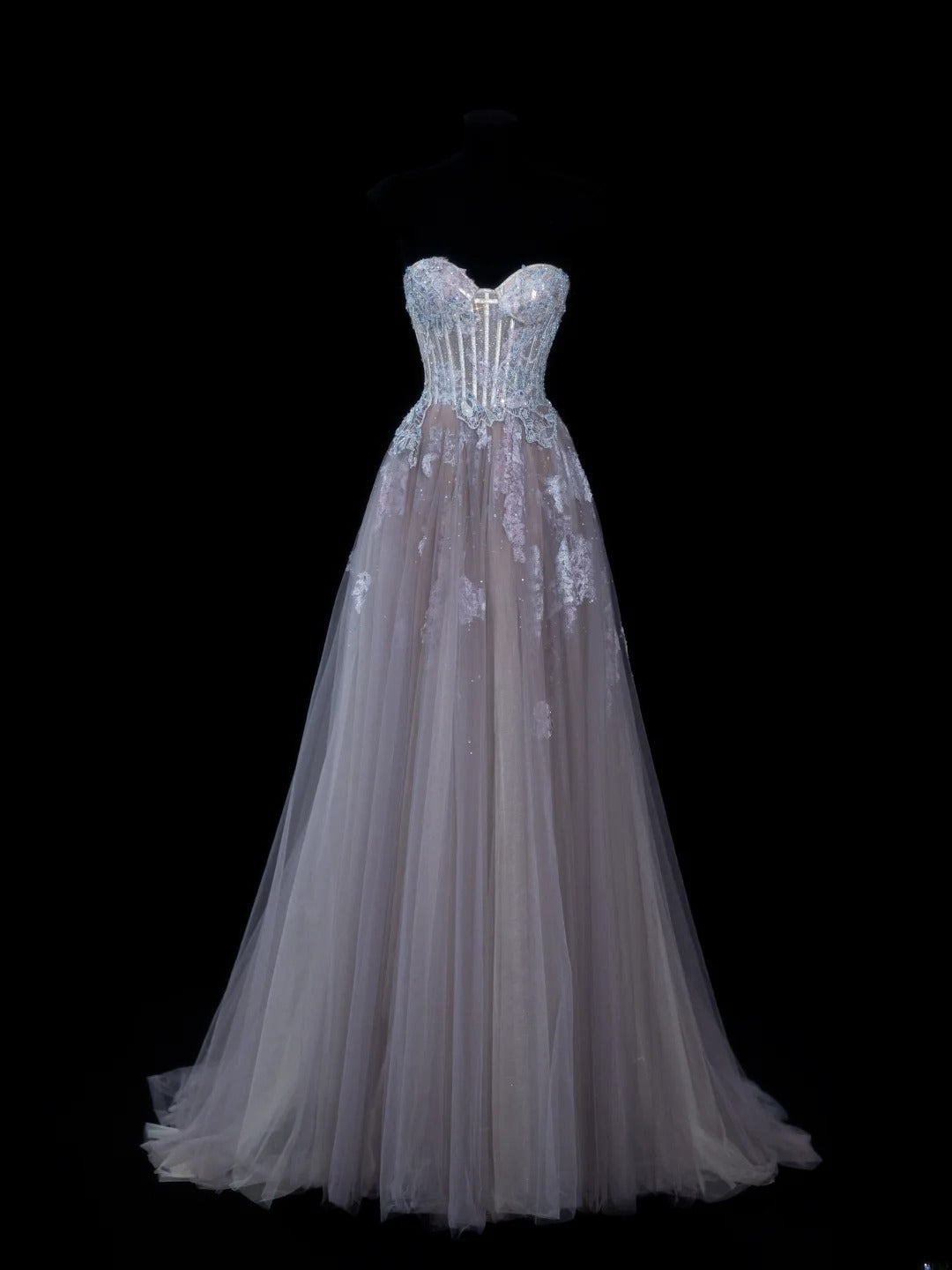 Elegant Ball Gown Strapless Multi Colors Tulle Lace Tops Formal Fancy Long Evening Dresses Dinner Outfits Classy Party Gowns AS613