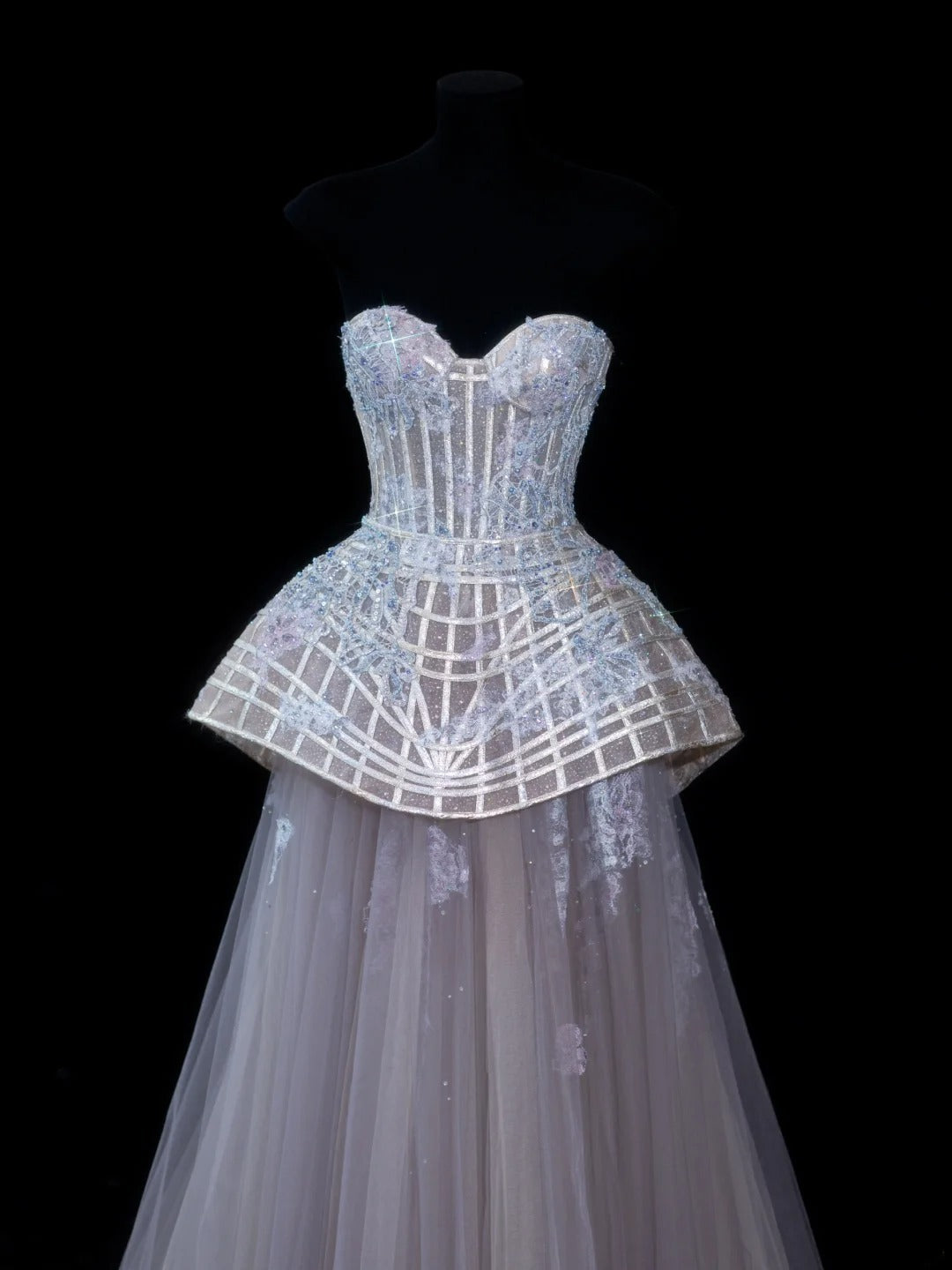 Elegant Ball Gown Strapless Multi Colors Tulle Lace Tops Formal Fancy Long Evening Dresses Dinner Outfits Classy Party Gowns AS613