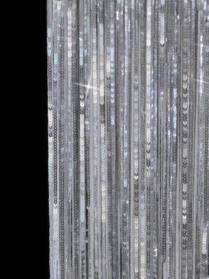 Chic Sheath Square Neck Silver Sequin Long Prom Formal Fancy Evening Dresses Dinner Outfits Classy Party Gowns AS617