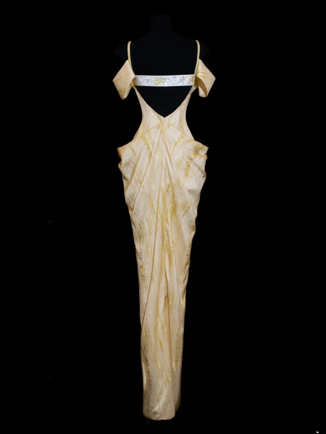 Elegantes, langes, gelbes Etuikleid mit Spaghettiträgern – formelles Abendkleid für festliche Anlässe und Dinnerpartys AS619