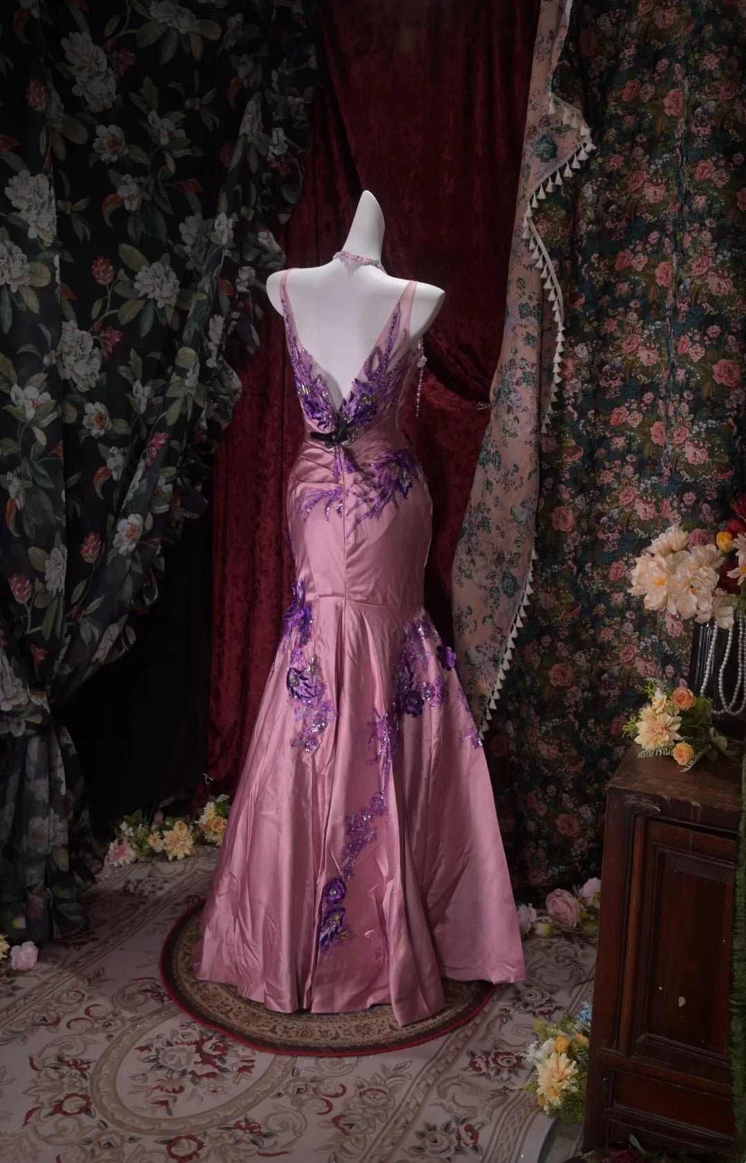 Sexy Mermaid Spaghetti Straps Pink Long Prom Dress Inspiration Party For Womens Formal Dresses RB8792