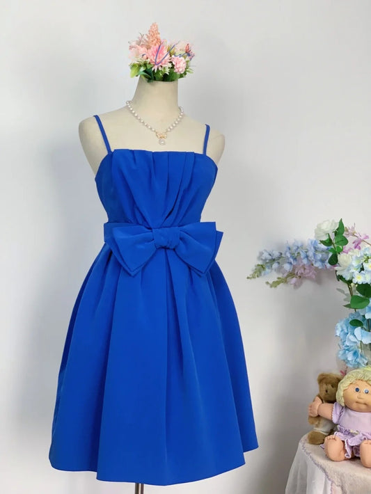 Simple Hoco Dress A Line Spaghetti Straps Royal Blue Homecoming Party Dresses RB9662