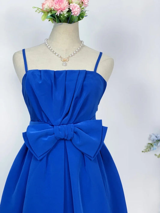 Simple Hoco Dress A Line Spaghetti Straps Royal Blue Homecoming Party Dresses RB9662