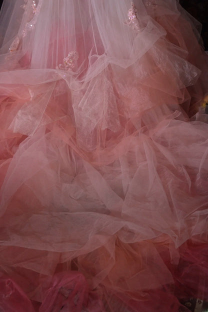 Charming Ball Gown Sweetheart Pink Tulle Quinceanera Dresses With Lace For Sweet 15 Anos Celebration Birthday Formal Gown RB8795