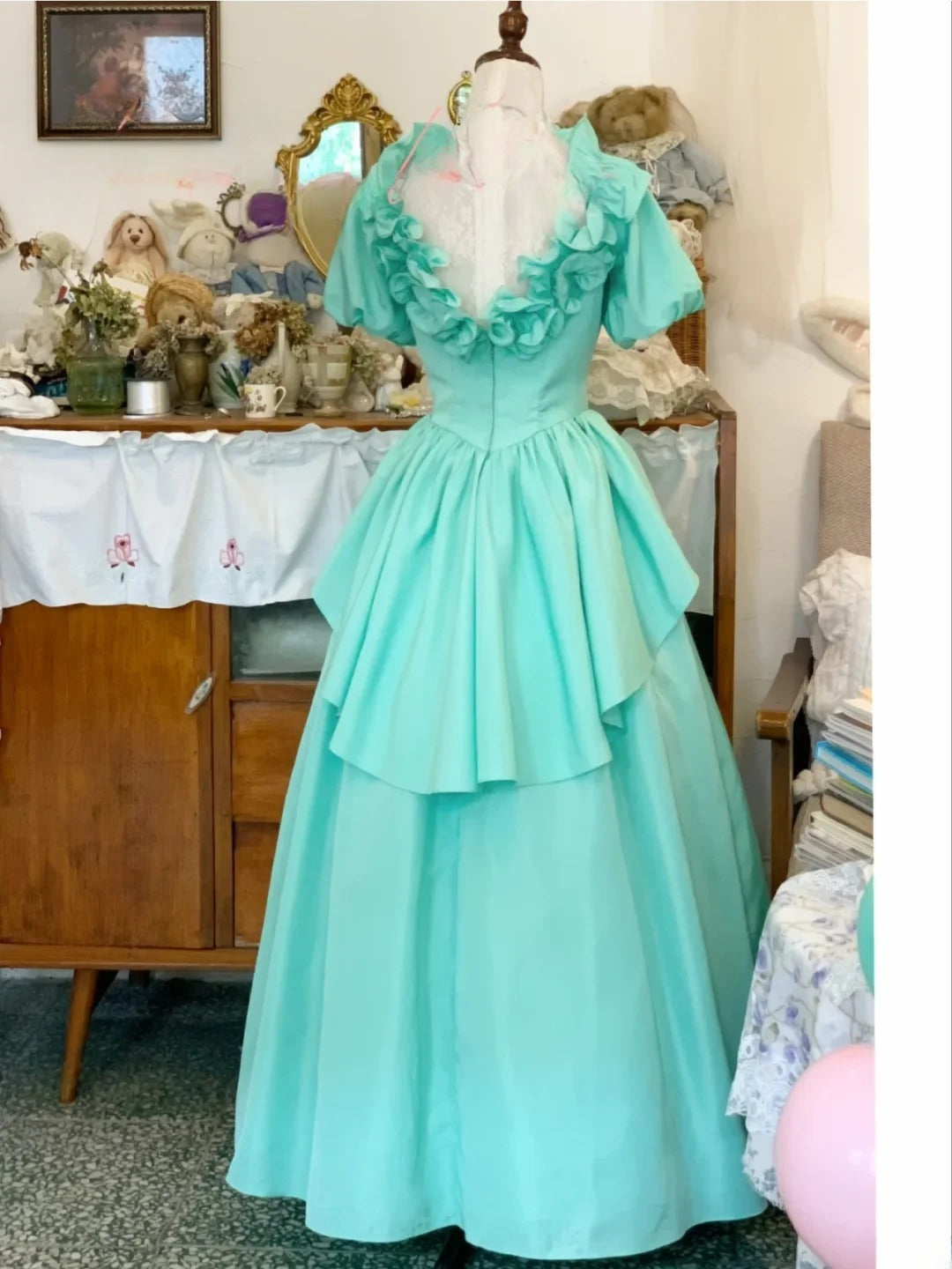 Elegant A Line Sweetheart Blue Satin Long Prom Dress Floor Length Evening Party Gown RB9677