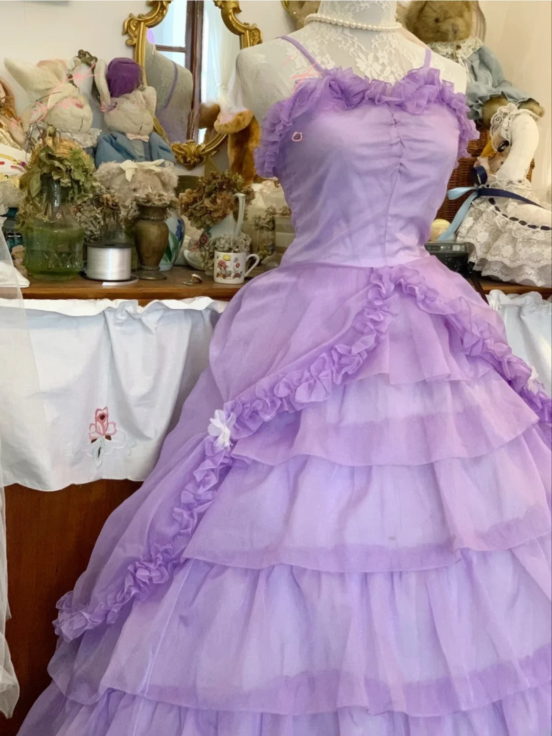 Sweet 16 Dress Ball Gown Spaghetti Straps Lilac With Tiered Layers Vestido De 15 Sweet Sixteen Dress RB9680