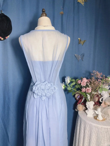 Satin Prom Dress Long Light Sky Blue Sheath Romantic Evening Gown for Prom RB9705
