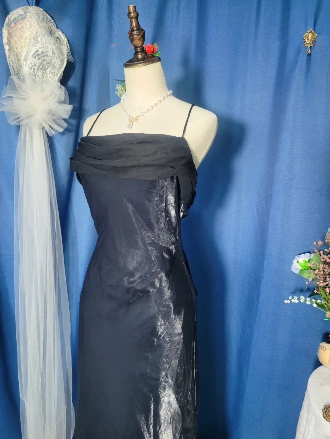 Black Prom Dress Long Mermaid Spaghetti Straps Romantic Evening Gown for Prom RB9709