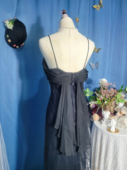 Black Prom Dress Long Mermaid Spaghetti Straps Romantic Evening Gown for Prom RB9709