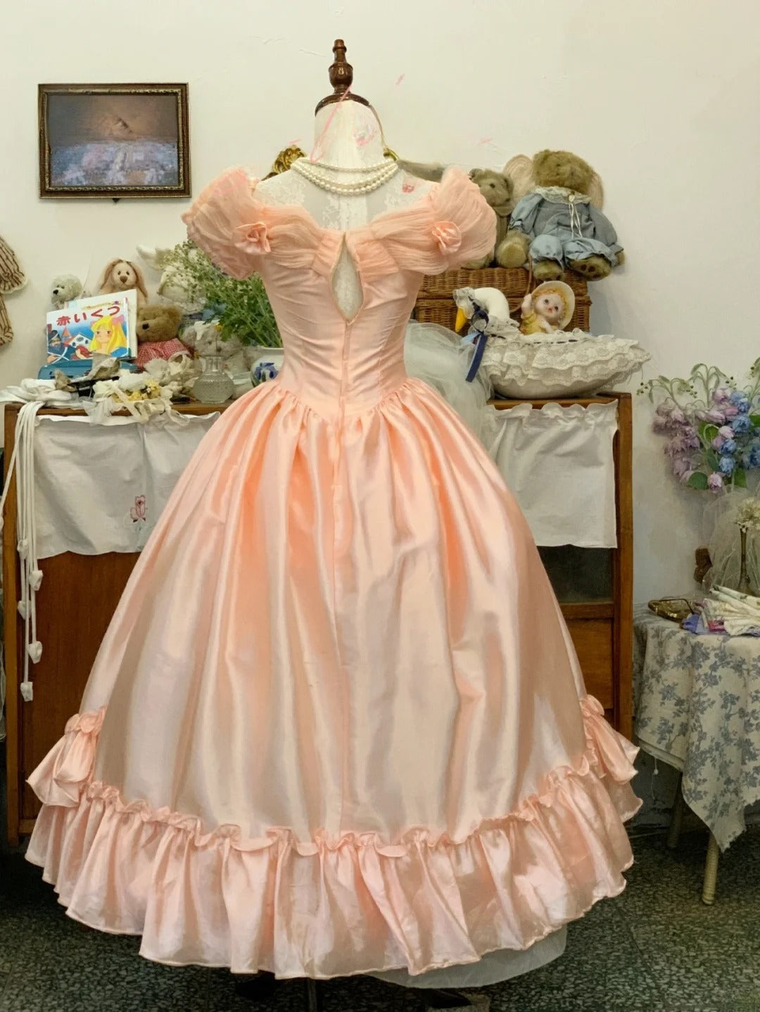 Sweet 16 Dress Lace Ballgown Blush Pink Lace With Appliqued Off Shoulder Sweet Sixteen Dress RB9711