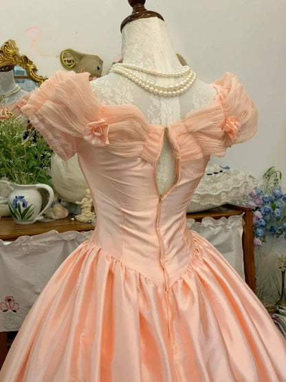 Sweet 16 Dress Lace Ballgown Blush Pink Lace With Appliqued Off Shoulder Sweet Sixteen Dress RB9711