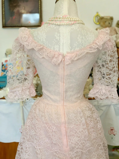 Pink Prom Dress Long A line Spaghetti Straps Lace Romantic Evening Gown for Prom RB9715