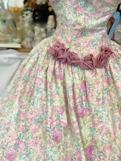 Sweet 16 Dress Pink Ball Gown Square Neck With Ruffled Floral Ruched Sweet Sixteen Dress RB9747