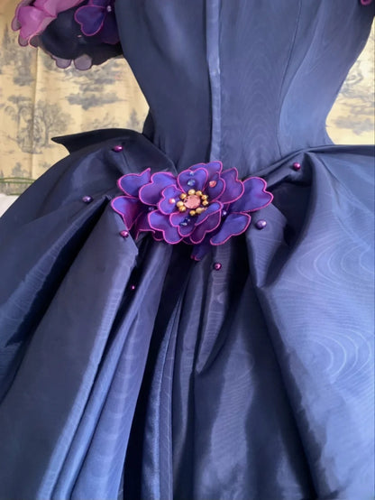 Sweet 16 Dress Ball Gown Off Shoulder Royal Blue Floral With 3D Flowers Vestido De 15 Sweet Sixteen Dress RB9748