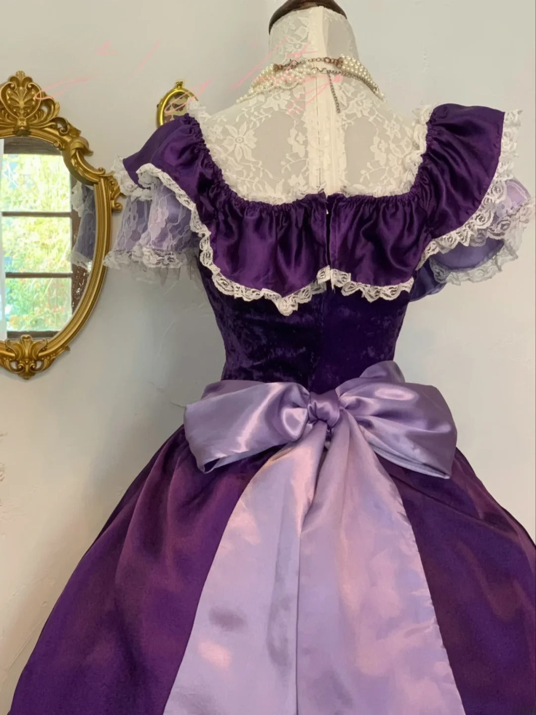 Sweet 16 Dress Purple Ball Gown V Neck With Lace Sleeves Satin Sweet Sixteen Dress RB9758