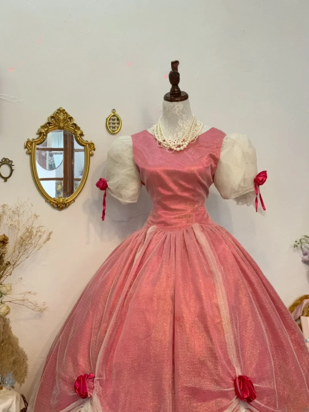 Sweet 16 Dress Hot Pink Ball Gown With Tulle Short Sleeves Satin Sweet Sixteen Dress RB9760