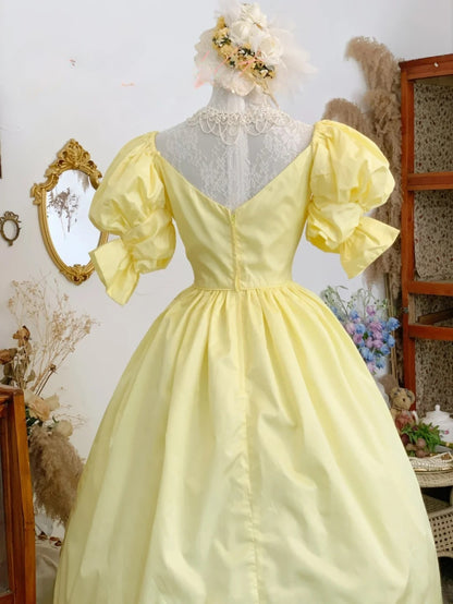 Prom Dress Ball Gown Yellow Sweetheart With Sleeves Romantic Evening Gown for Prom RB9762
