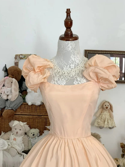 Sweet 16 Dress Green Ball Gown With Square Blush Pink Satin Sweet Sixteen Dress RB9765
