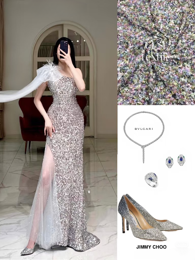 Sheath One Shoulder Sleeveless Sequin Floor Length Stunning Prom Dresses 2026 Inspiration Prom Dress Princess Graduation Dress AU010