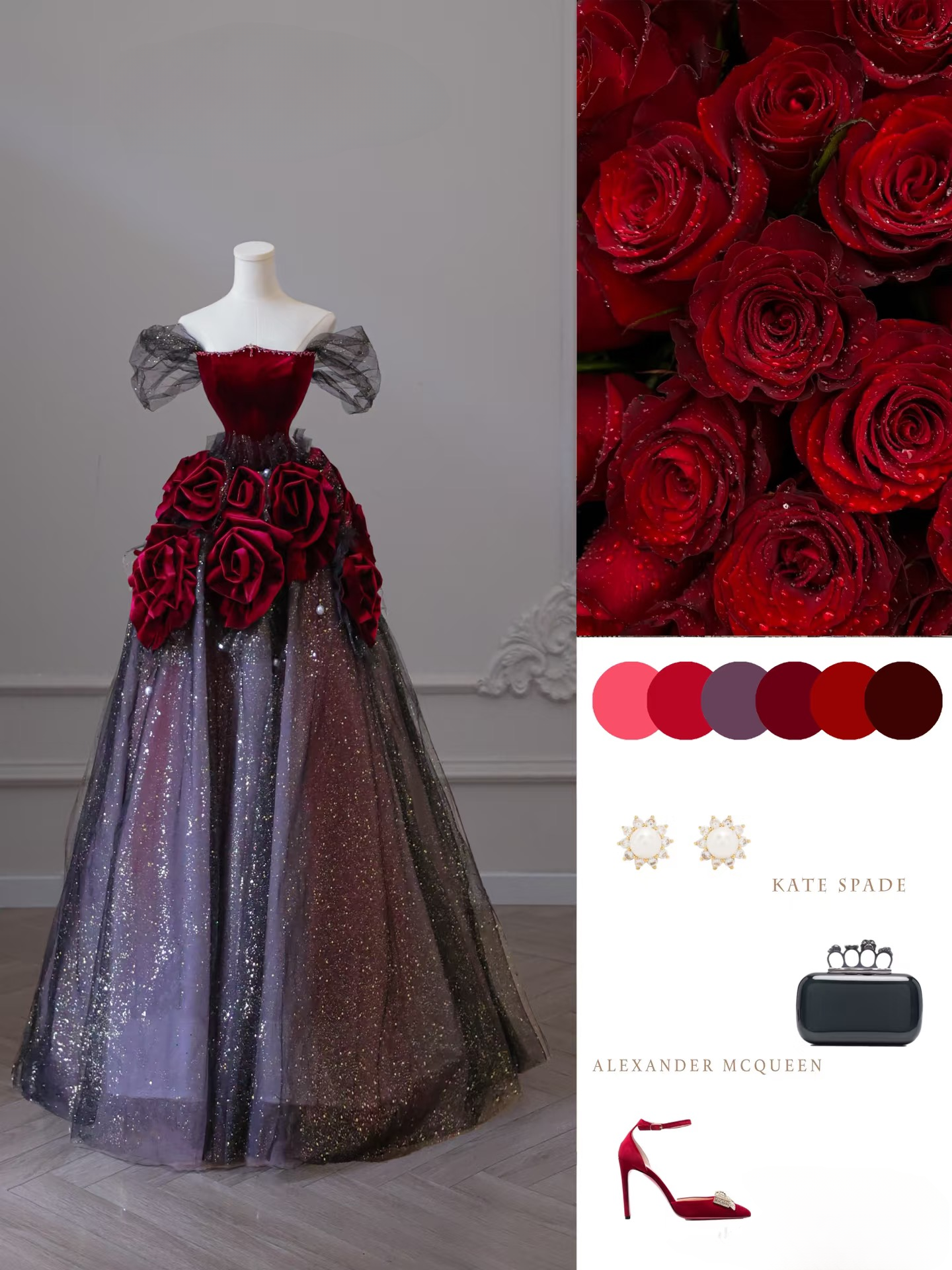 Sexy Ball Gown Off The Shoulder Tulle Short Sleeves Red Floor Length Stunning Prom Dresses Inspiration High School Dance Dress Princess Graduation Gown AU041