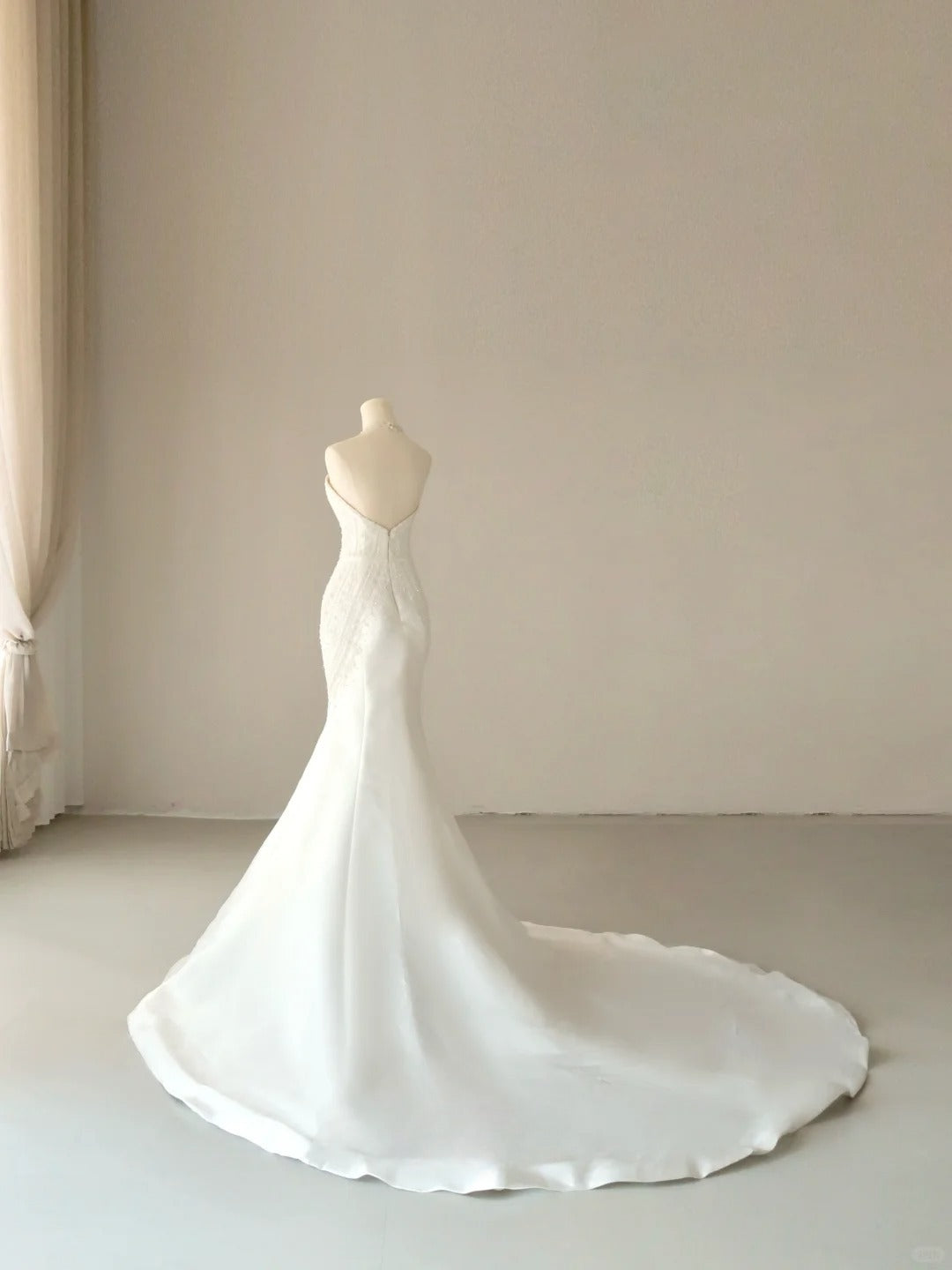 Princess Mermaid High Neck Tulle White With Beading Appliqued Groom Bride Gown Bridal Dress Modest Wedding Dresses RB7677