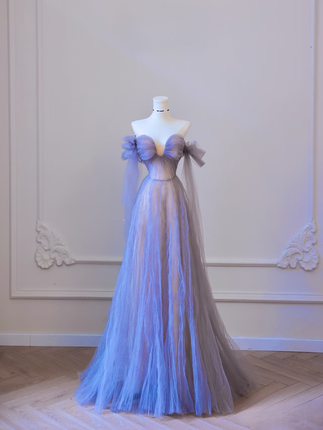 Beautiful Ball Gown Off The Shoulder Tulle Lilac Prom Dresses Inspiration Prom Dress Princess Graduation Dress AU061