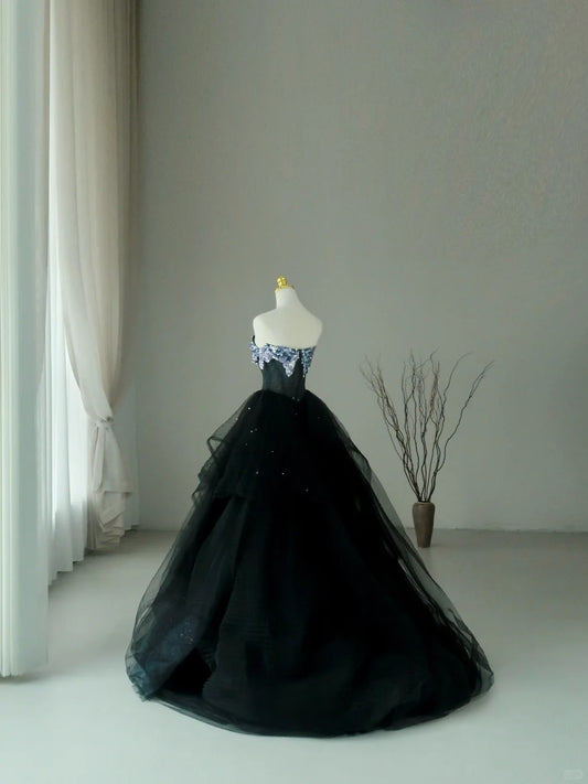 Bezauberndes Ballkleid mit Herzausschnitt, langes Tüllkleid mit Pailletten, AU061