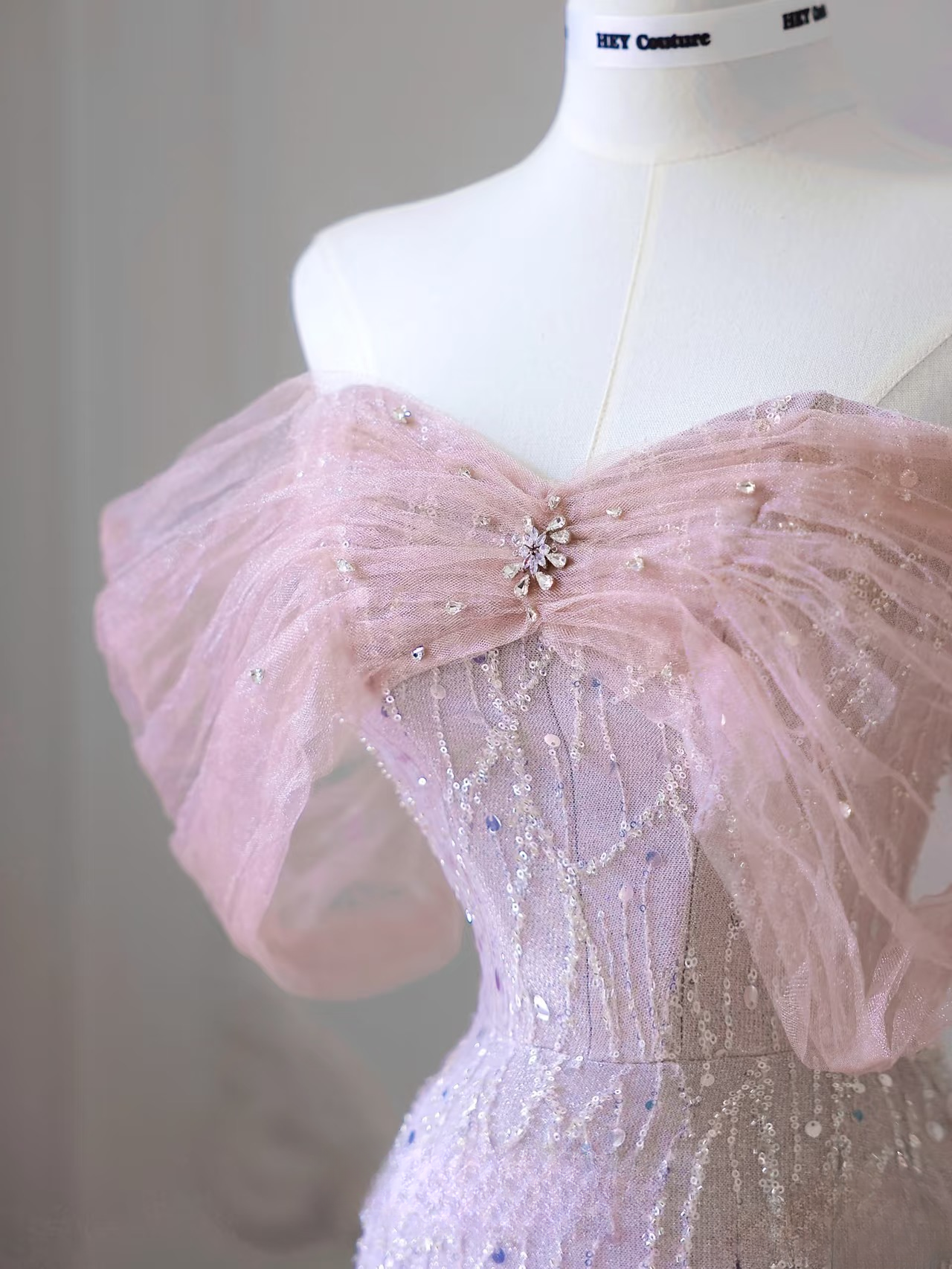 Beautiful A line Off The Shoulder Sequin Pink Prom Dresses Inspiration Prom Dress Princess Graduation Dress AU070