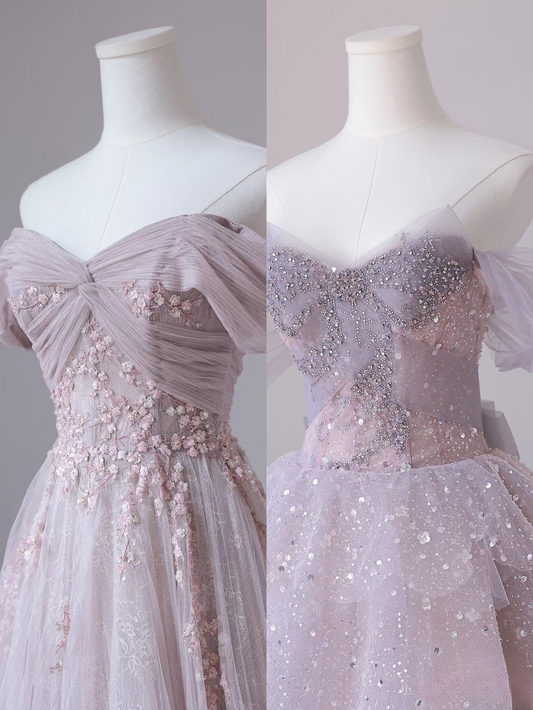 Classy A Line Tulle Long Prom Dresses Inspiration Trending Prom Gowns Formal Dance Prom Dress AU072