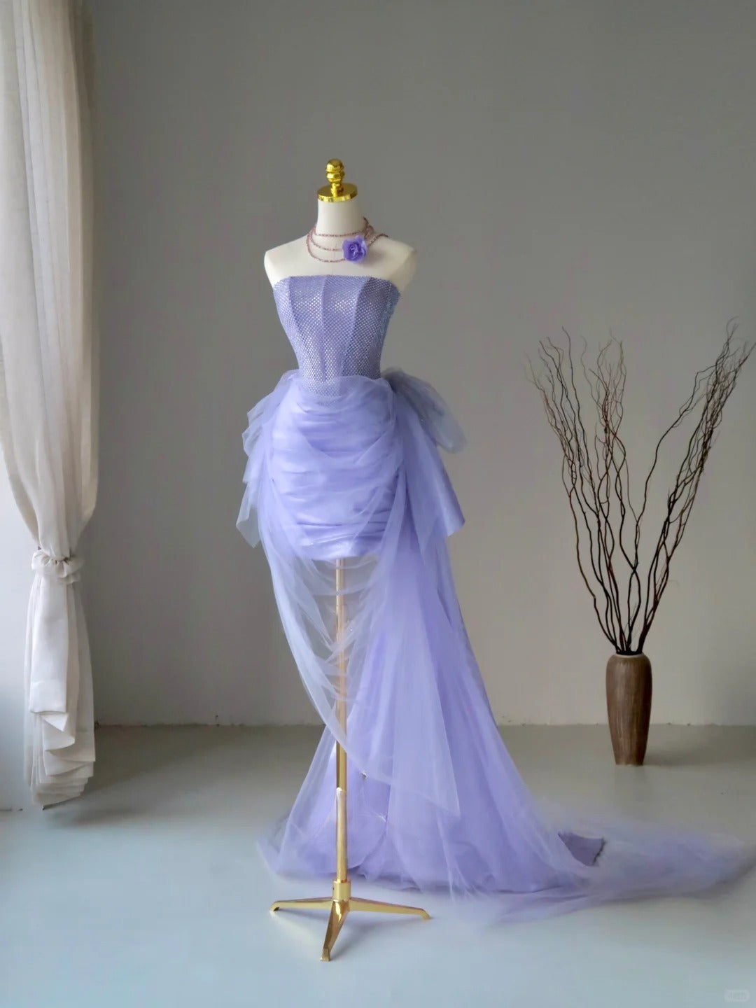 Unique Ball Gown Strapless Lilac Sequin Short Mini Hoco & Homecoming Dress Inspo Graduation Dresses RB6583