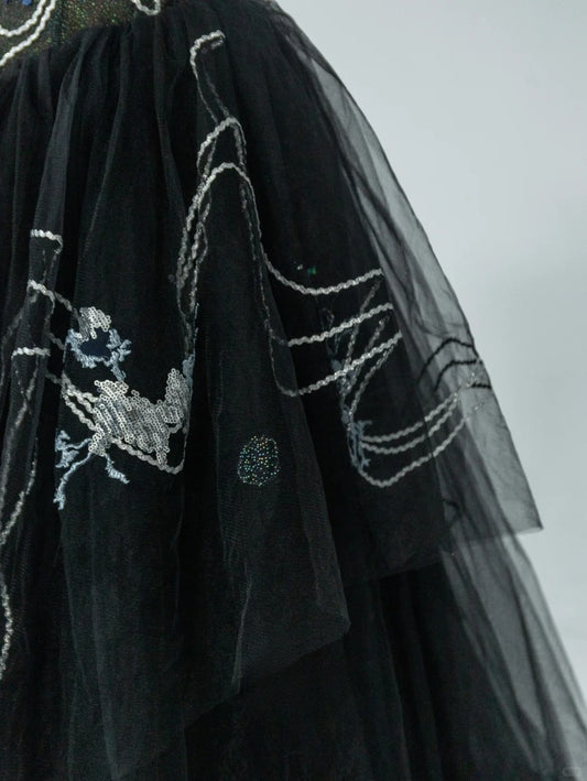 Dezentes Ballkleid mit herzförmigem Ausschnitt, kurzes schwarzes Tüll-Abschlussballkleid mit Perlenstickerei, langes Abendkleid für formelle Anlässe RB6587