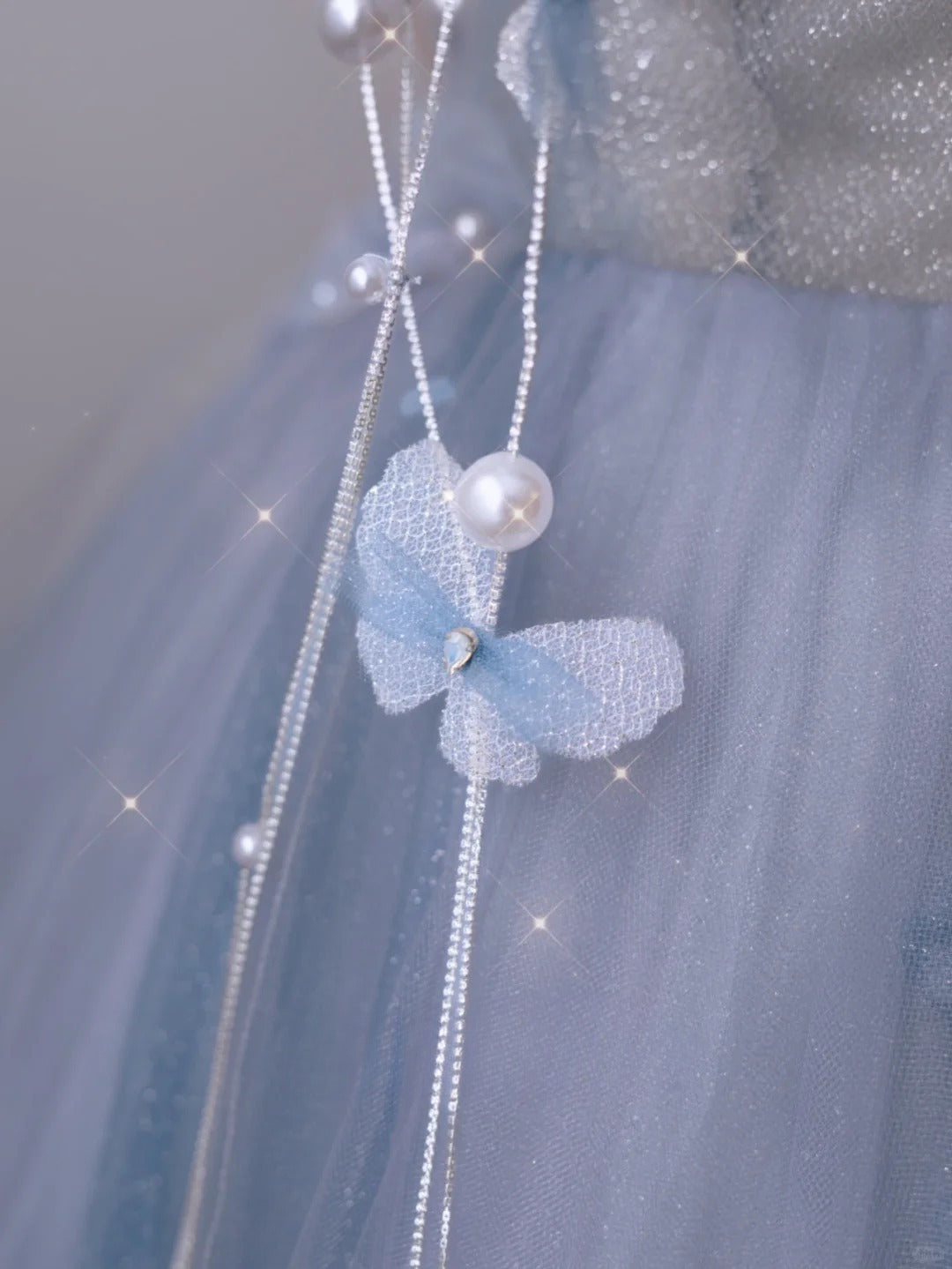 Robe de bal élégante en tulle bleu à décolleté cœur, longue robe de soirée formelle AB2318